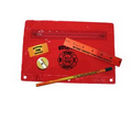 Premium Translucent Mood School Kit w/ Pencil, Ruler, Eraser & Sharpener